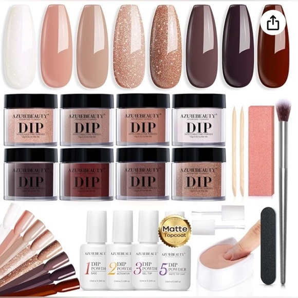 30 PCS DIP POWDER Manicure Set Nude Pink Glitter Shimmer Collection - Picture 1 of 11
